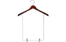 17" Walnut Wood Display Hanger W/ 15" Deluxe Clips