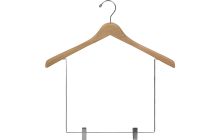 17" Natural Wood Display Hanger W/ 10" Clips