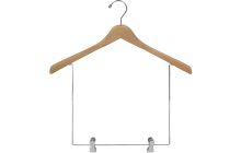 17" Natural Wood Display Hanger W/ 10" Deluxe Clips