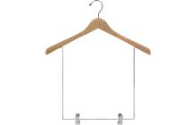 17" Natural Wood Display Hanger W/ 12" Deluxe Clips