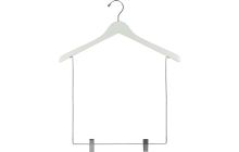 17" White Wood Display Hanger W/ 12" Clips