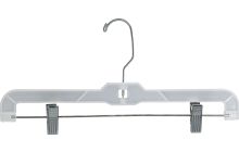 14" White Plastic Bottom Hanger W/ White Plastic Clips