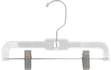 11" Clear Plastic Bottom Hanger W/ Clips