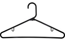 16 3/8" Black Tubular Plastic Hanger W/Notches