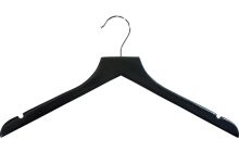 17" Matte Black Wood Top Hanger W/ Notches