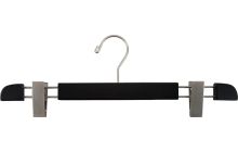 16" Matte Black Wood Bottom Hanger W/ Clips