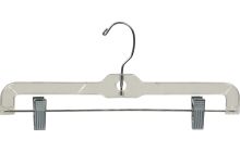 14" Clear Plastic Bottom Hanger W/ Clips