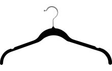 17" Black Slim-Line Flock Hanger W/Notches