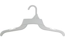 16" White Plastic Top Hanger w/ Notches