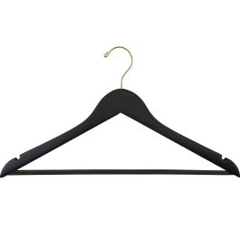 Black Wooden Suit Hanger w/Bar main image 1
