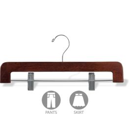 Order Walnut Wood Curved Pant Hanger With Chrome Hardware - 14
