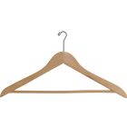 17" Natural Wood Anti-Theft Suit Hanger W/ Suit Bar