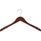 17" Walnut Wood Top Hanger W/ Notches