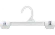 10" White Bottom All Plastic Hanger W/ Clips
