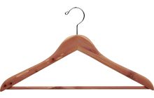 17" Unfinished Cedar Suit Hanger W/ Suit Bar