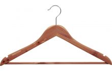 17" Unfinished Cedar Suit Hanger W/ Suit Bar