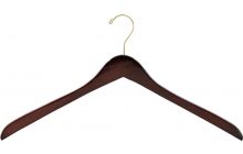 19" Walnut Contour Top Hanger W/ Brass Hook