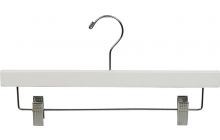 14" White Wood Slim Line Bottom Hanger W/ Clips