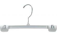 12" White Plastic Bottom Hanger W/ Clips