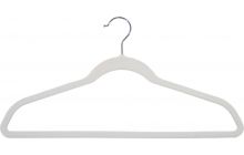 17" White Velvet Suit Hanger