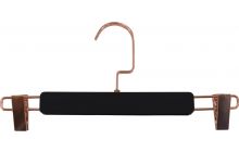 12" Rubber Coated Black Plastic Bottom Hanger W/ Clips
