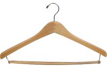 17" Matte Natural Alder Suit Hanger W/ Locking Bar