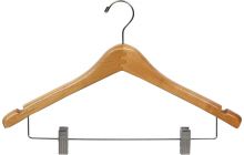 17" Natural Alder Combo Hanger W/ Clips & Notches