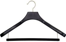 18" Espresso Wood Suit Hanger W/ Flocked Bar