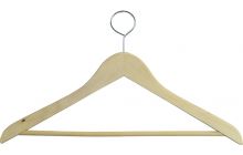 17" Unfinished Wood Anti-Theft Suit Hanger W/ Suit Bar