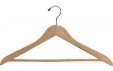 17" Natural Wood Suit Hanger W/ Suit Bar