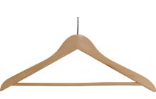 17" Natural Anti-Theft Wood Suit Hanger W/ Suit Bar