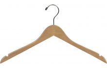 17" Natural Wood Top Hanger W/ Notches