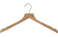 17" Natural Wood Top Hanger W/ Notches