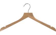 17" Natural Wood Top Hanger W/ Notches