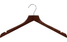 17" Walnut Wood Top Hanger W/ Notches