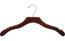 17" Walnut Wood Top Hanger W/ Notches