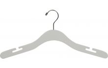 17" White Wood Top Hanger W/ Countersunk Hook & Notches