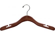 17" Walnut Wood Top Hanger W/ Countersunk Hook & Notches