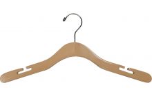 17" Natural Wood Top Hanger W/ Countersunk Hook & Notches