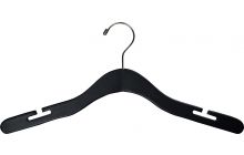 17" Black Wood Top Hanger W/ Countersunk Hook & Notches