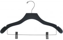 Order Black Wood Combo Clothes Hanger With Clips & Notches - 17