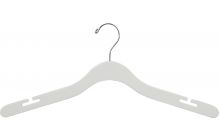 20" White Wood Top Hanger W/ Countersunk Hook & Notches