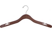 20" Walnut Wood Top Hanger W/ Countersunk Hook & Notches