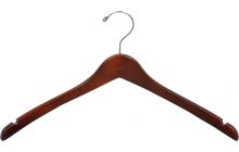 17" Walnut Wood Top Hanger W/ Notches