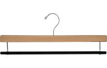 16" Natural Wood Bottom Hanger W/ Flocked Bar