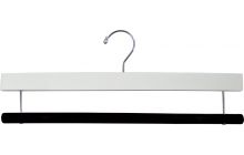 16" White Wood Bottom Hanger W/ Flocked Bar