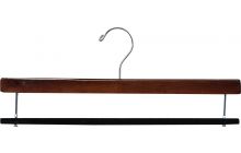 16" Walnut Wood Bottom Hanger W/ Flocked Bar