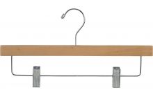 14" Rubber Coated Natural Wood Bottom Hanger W/ Clips