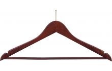 17" Walnut Wood Anti-Theft Suit Hanger W/ Suit Bar & Notches