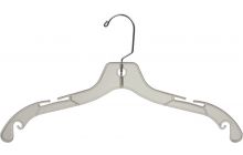 Children's Clear Plastic Suit Hanger w/Clips - 12Plastic